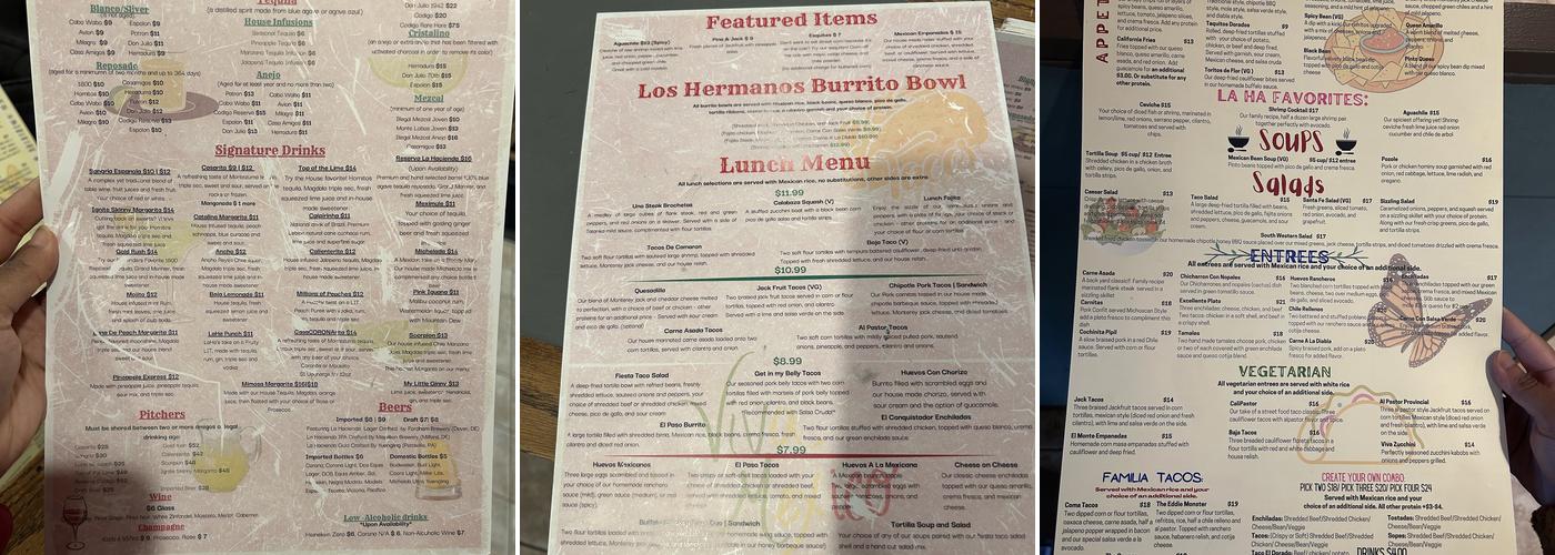 La Hacienda West Dover Menu