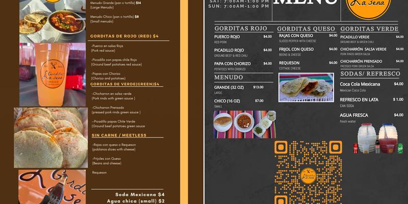 Gorditas La Sena Menu