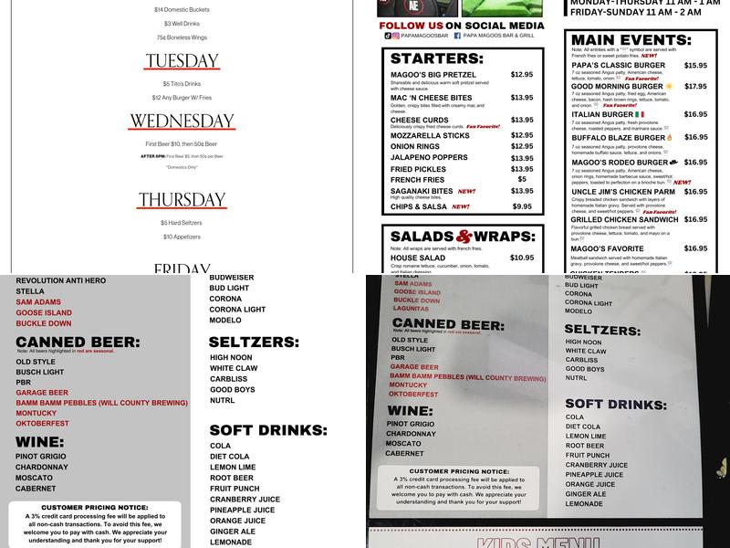 Papa Magoo's Bar & Grill Menu