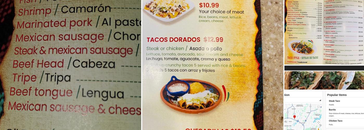 Gil Tacos 2 Menu