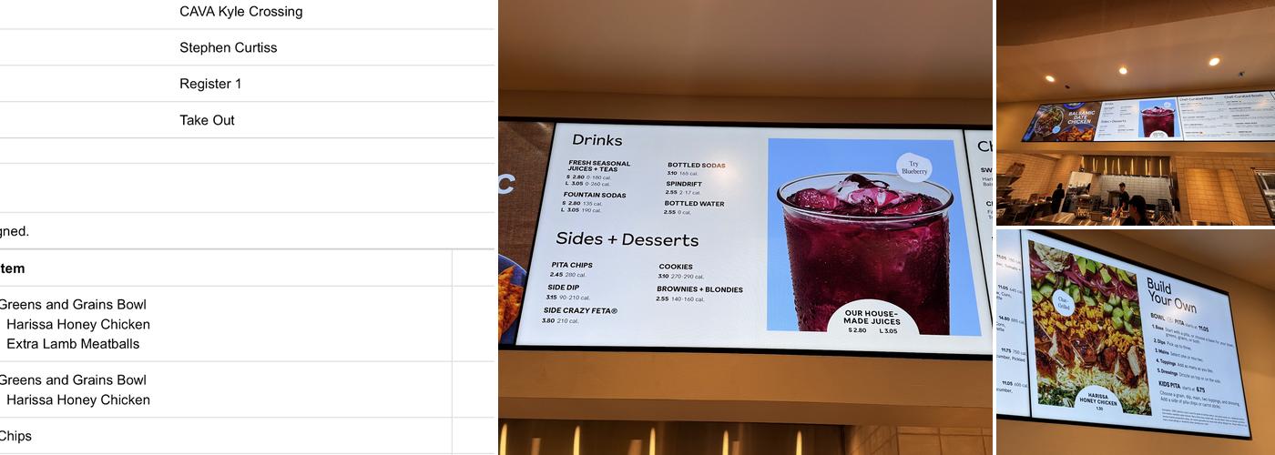 CAVA Menu