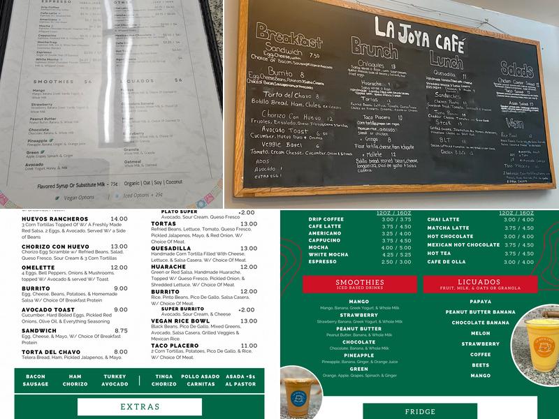 La Joya Cafe Menu
