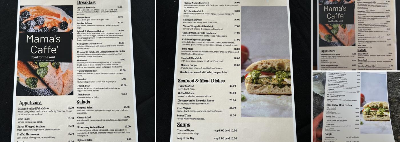 Mama’s Caffè Menu