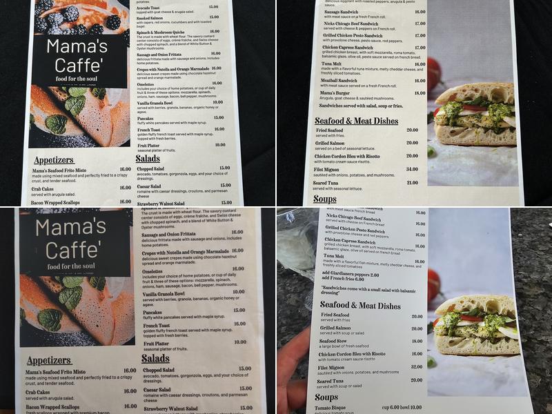 Mama’s Caffè Menu