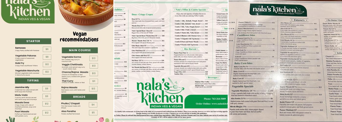 Nala's Kitchen Menu