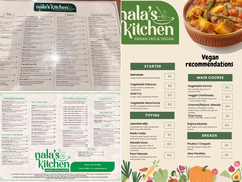 Nala's Kitchen Menu