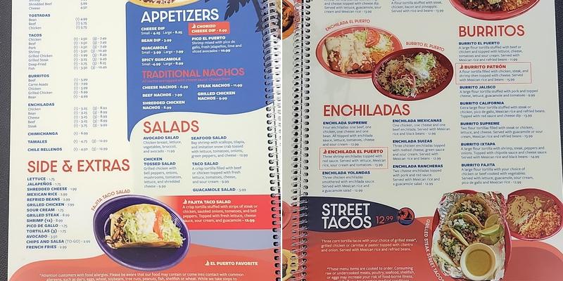 El Puerto Mexican Grill & Cantina Menu