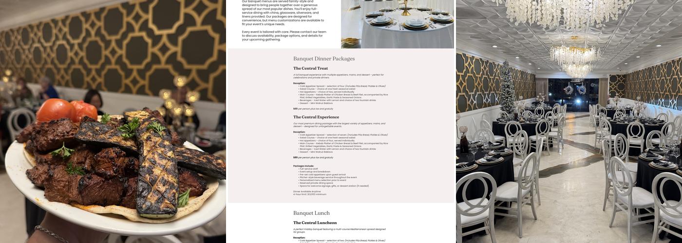 Central by X2O Menu