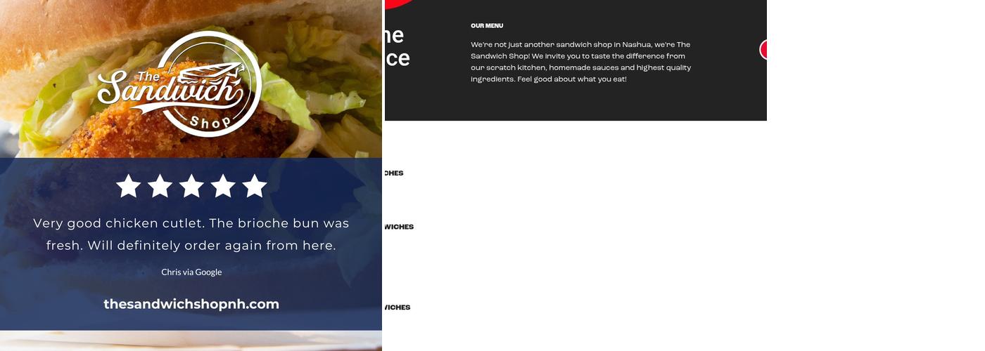 The Sandwich Shop Menu