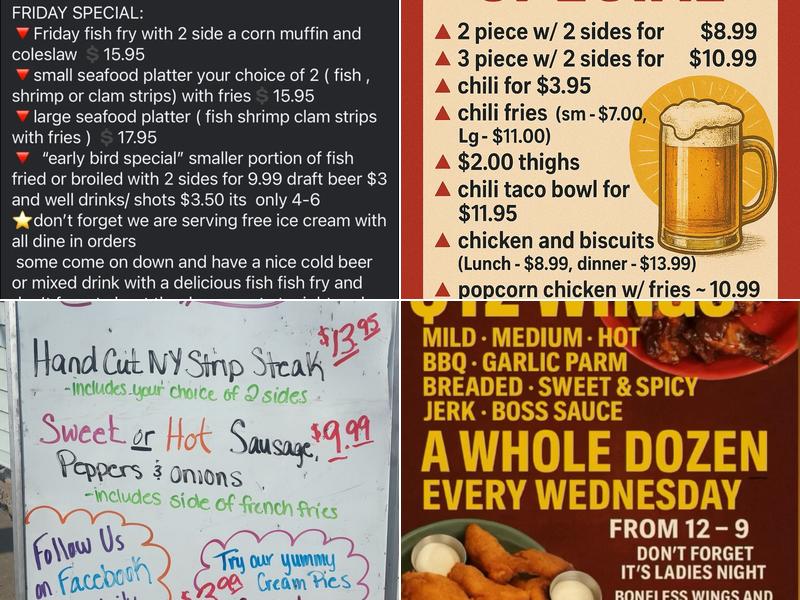 Janette's Fine Dining Menu