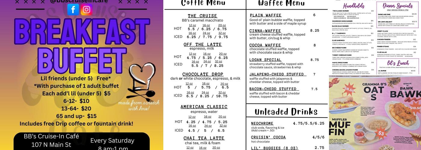 BB’s Cruise-In Cafè Menu