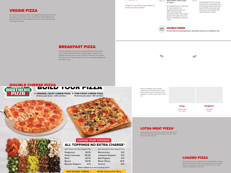 Hunt Brothers Pizza Menu