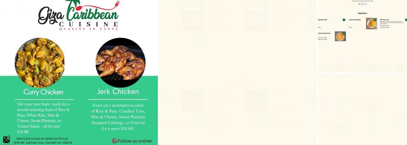 Giza Caribbean Cuisine Menu