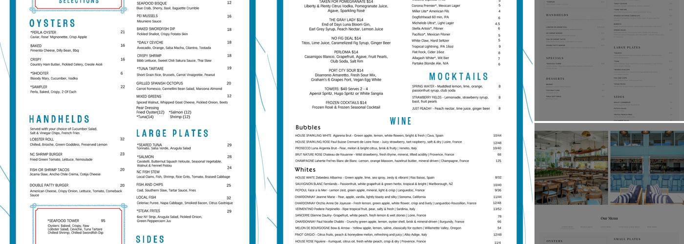 Perla Raw Bar Menu