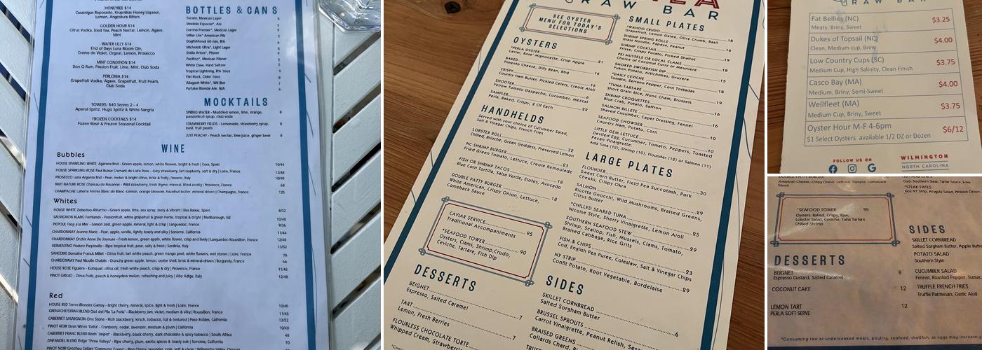 Perla Raw Bar Menu