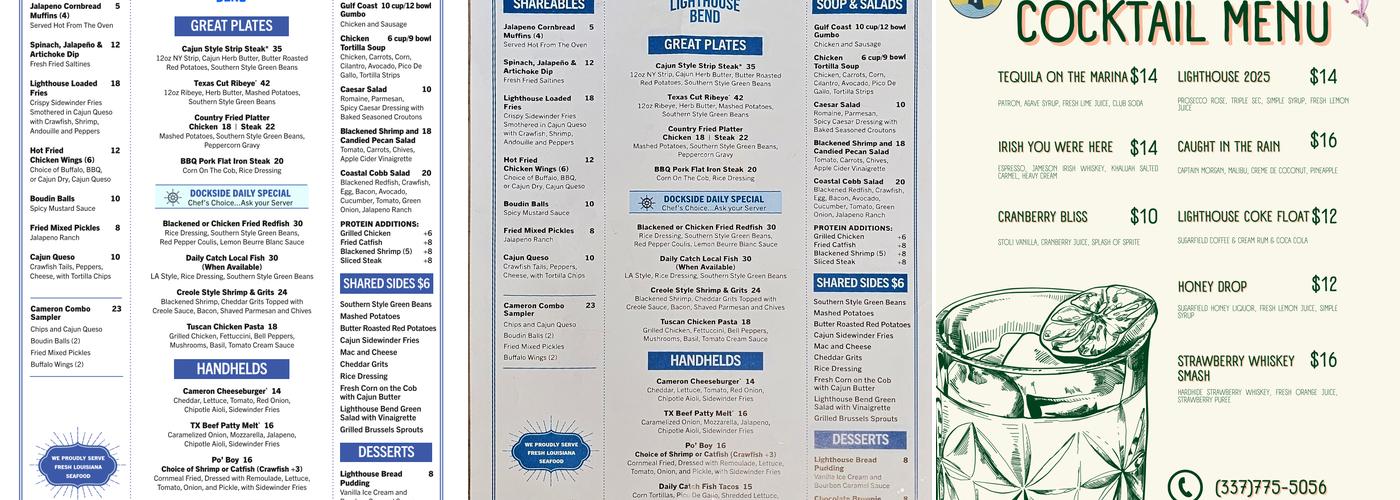 Lighthouse Bend Menu