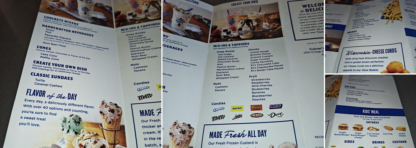 Culver's Menu