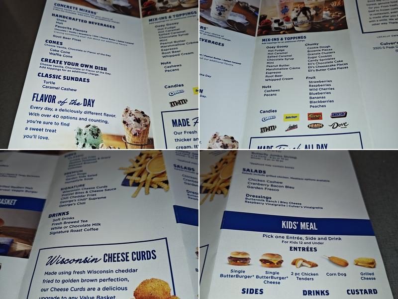 Culver's Menu