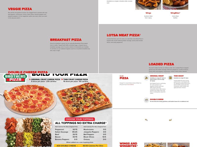 Hunt Brothers Pizza Menu