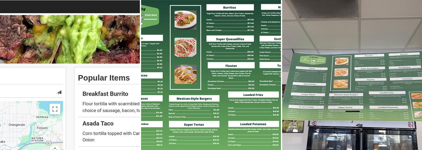 Tacos by Tijuana Menu