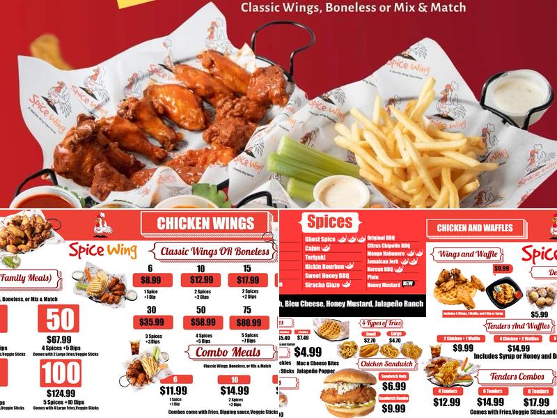 Spice Wing Columbia Menu