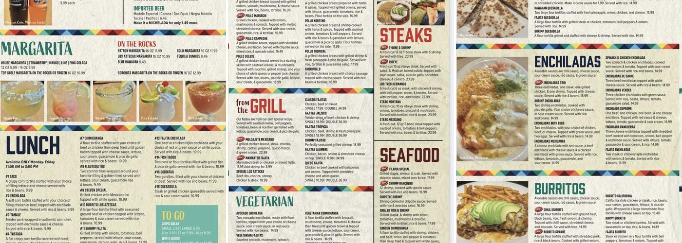 Los Aztecas Restaurant 2 Menu