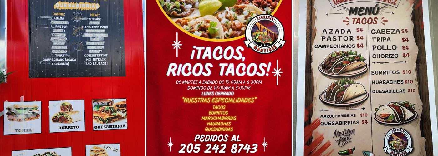 Taqueria Martinez Menu