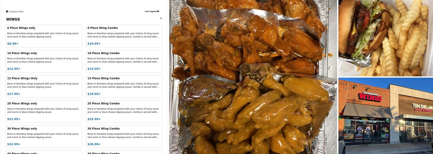 TouchDown Wings Menu
