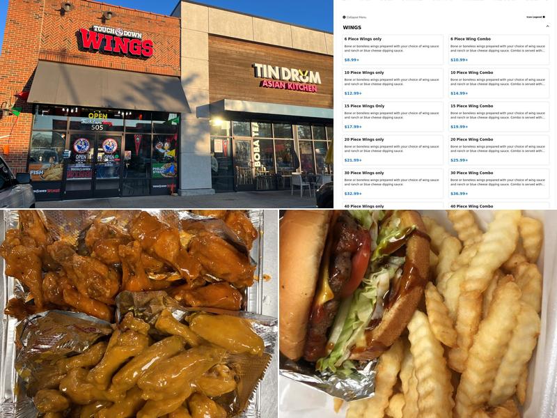 TouchDown Wings Menu