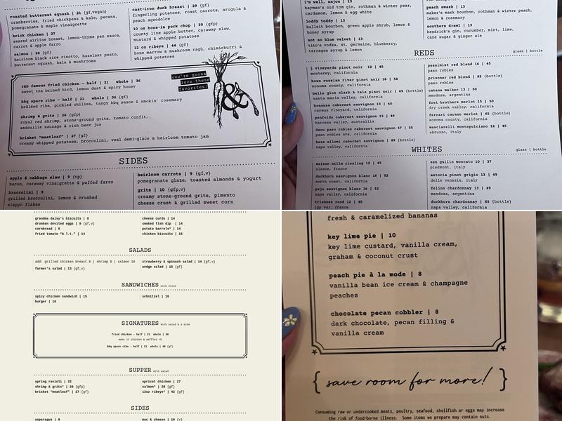 Root & Bone - Chesterton Menu