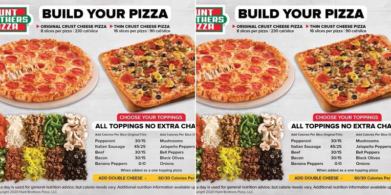 Hunt Brothers Pizza Menu