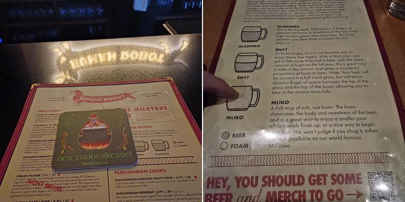 Human Robot Süd Menu