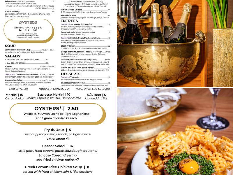 Champagne Tiger Menu