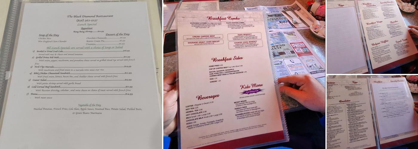 Black Diamond Menu
