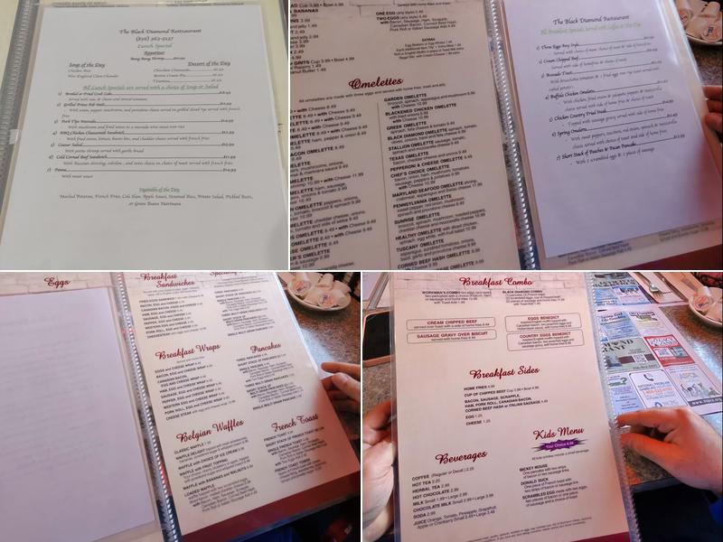 Black Diamond Menu
