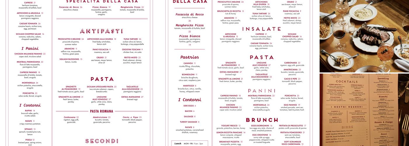 Borromini Menu