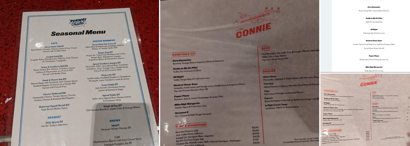 Connie Cocktail Lounge Menu