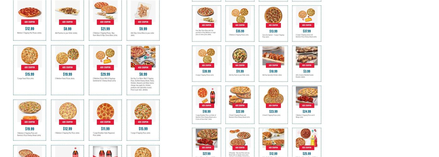 Domino's Pizza Menu