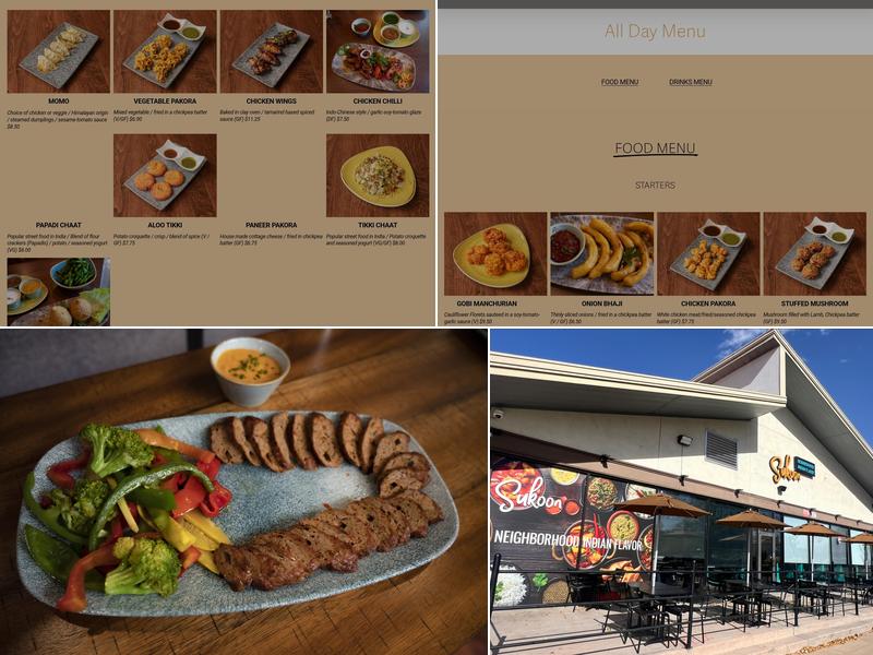 Sukoon Neighborhood Indian Flavor Menu