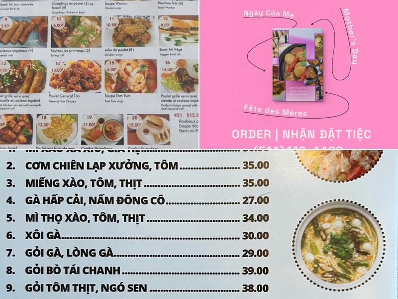 Ut Kia - Vietnamese Restaurant | Service de Traiteur Menu