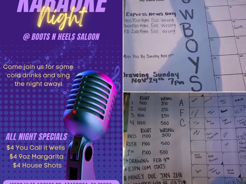 Boots N Heels Saloon Menu