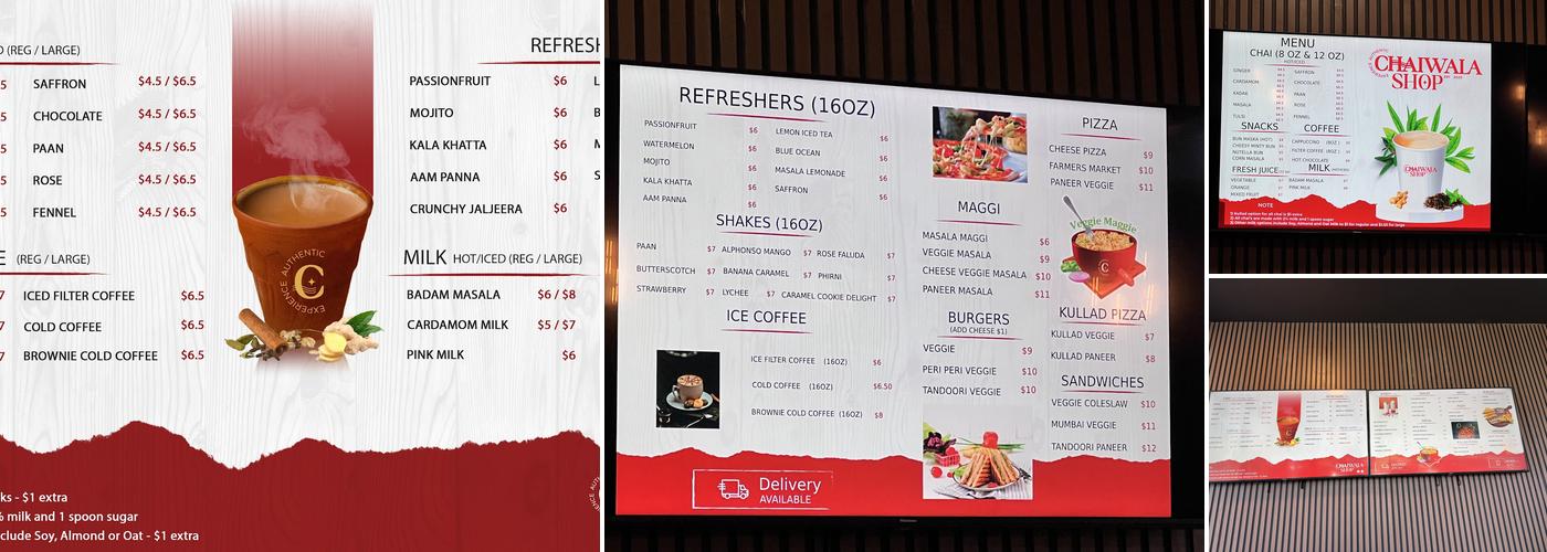 Chaiwala Shop Menu