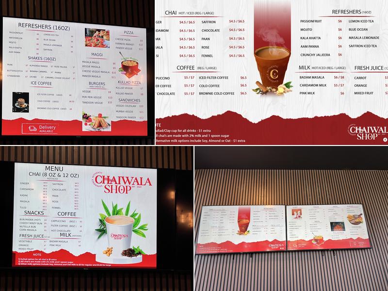 Chaiwala Shop Menu