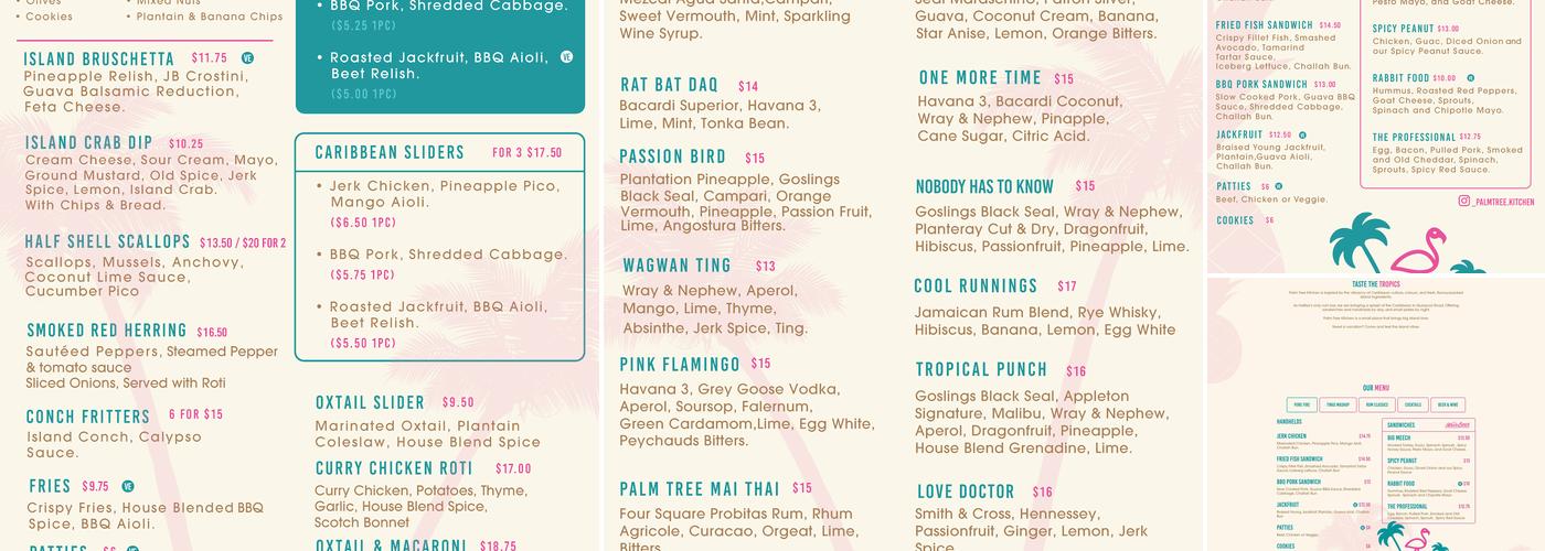 Palm Tree Kitchen Menu