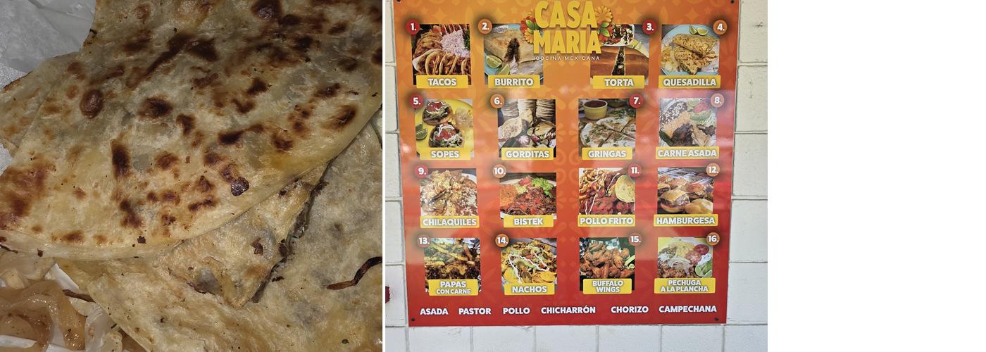 Casa Maria Menu