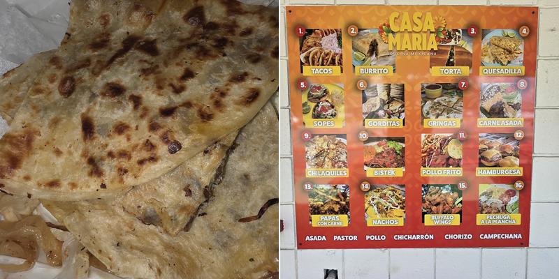 Casa Maria Menu