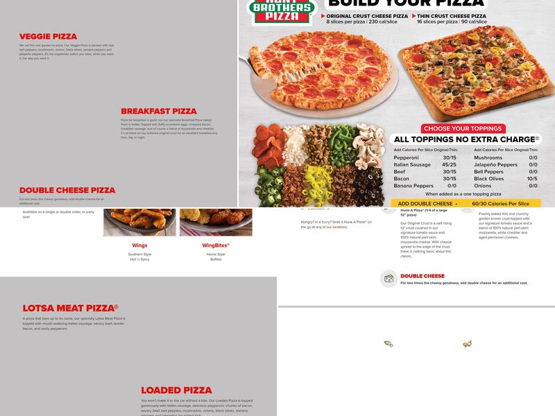 Hunt Brothers Pizza Menu