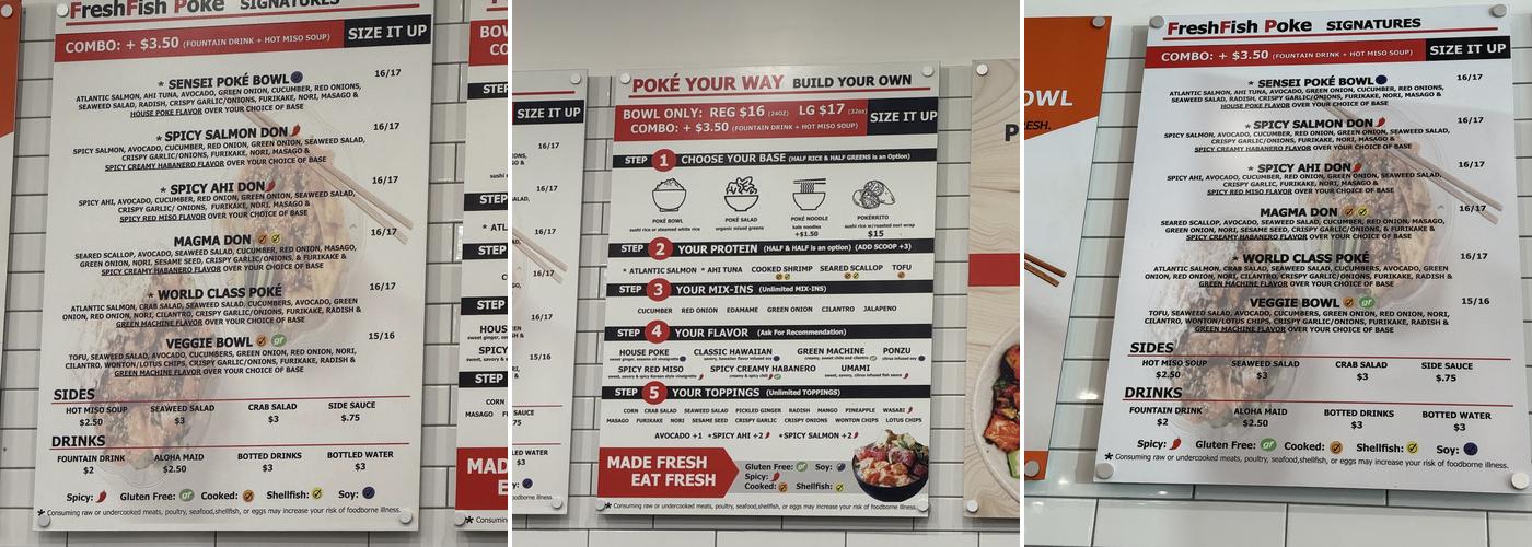 FreshFish Poke Menu