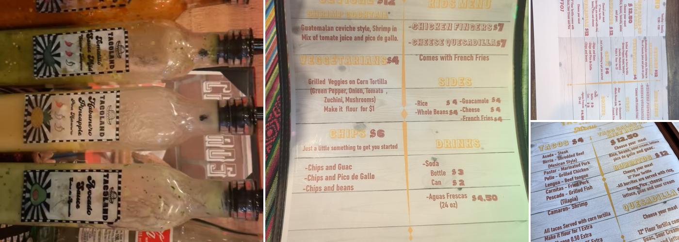 Tacoland Menu
