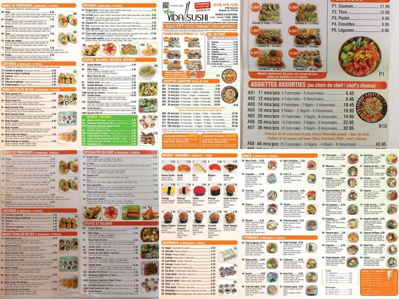 Vida Sushi (Fleury/Bruxelle) Menu